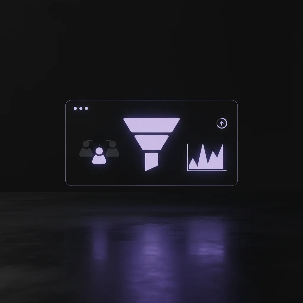 SaaSRank illustration: SaaS dashboard with PLG funnel diagram and team icons on dark editorial desk — saas-rank.com